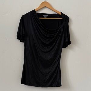 Armani Exchange Black Drape Neck Top